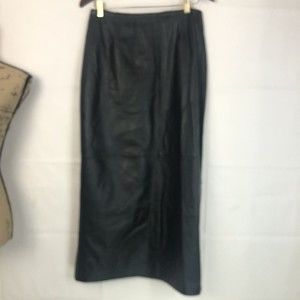 Jaclyn Smith genuine leather pencil straight midi lined skirt women's 10
